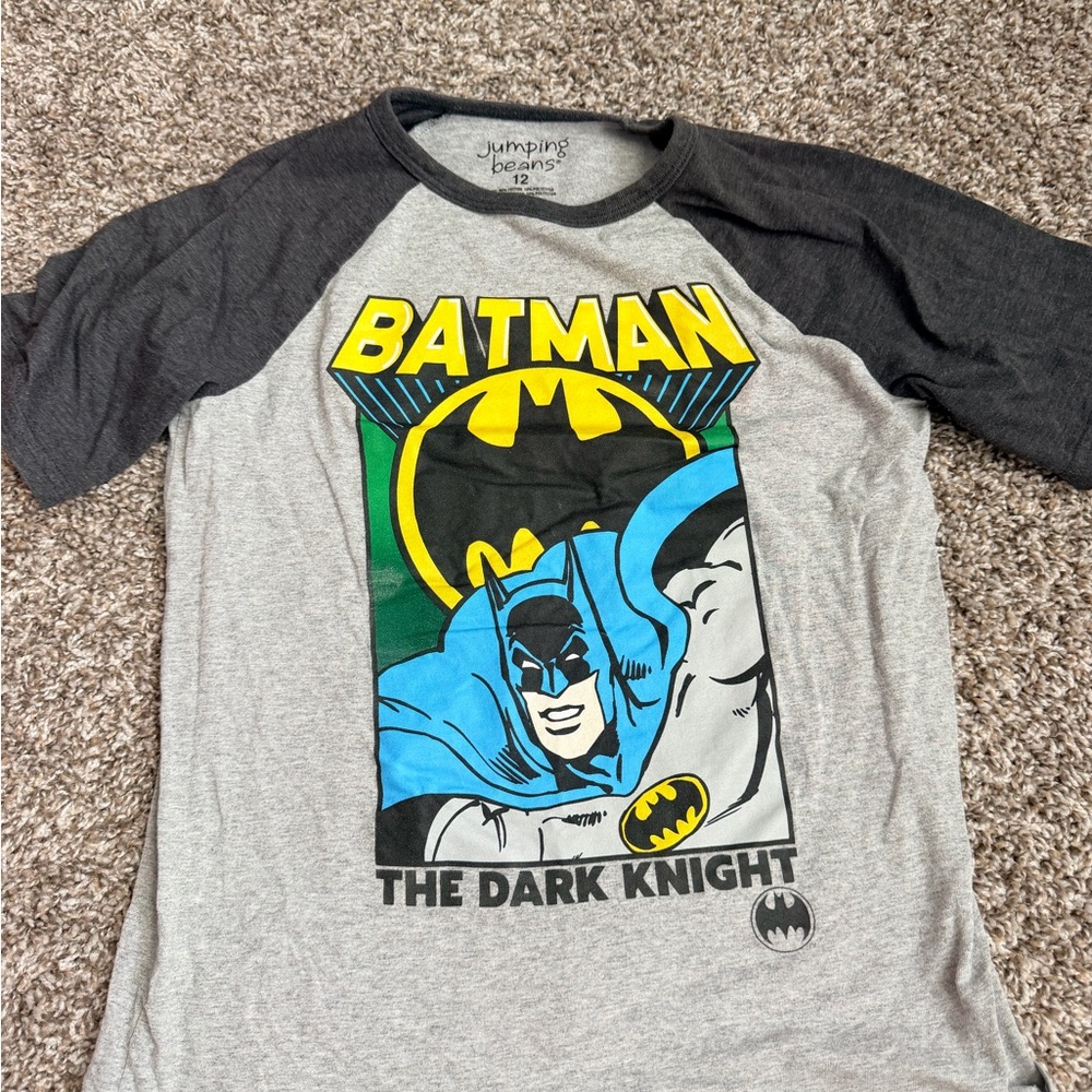 Jumping Beans Gray and Yellow Batman Tee